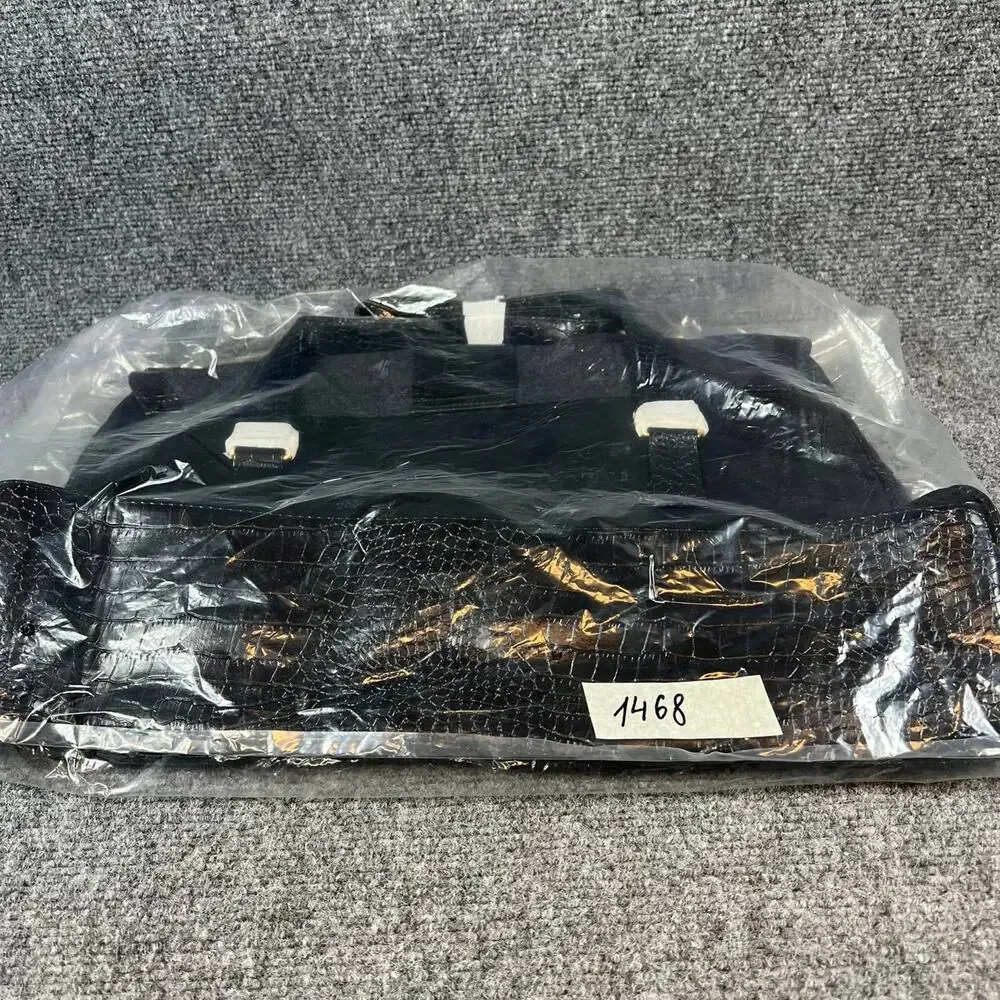Elizabeth Arden Black Croc Embossed Tote Bag 17x11